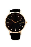 Faux Suede Minimal Watch
