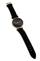Faux Suede Minimal Watch