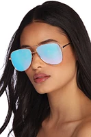 Rhinestone Trim Clear Sunglasses