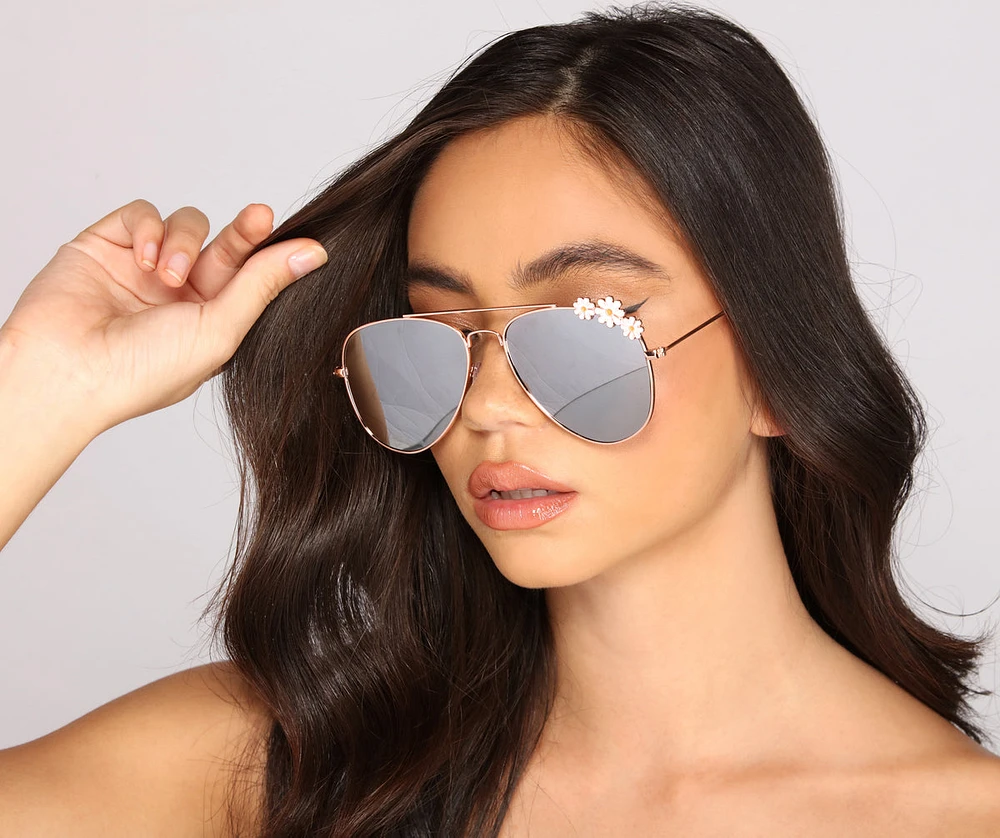 Flower Child Aviator Sunglasses