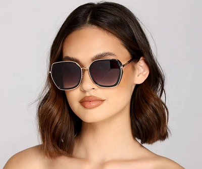 Bring On The Glam Vibes Square Sunglasses