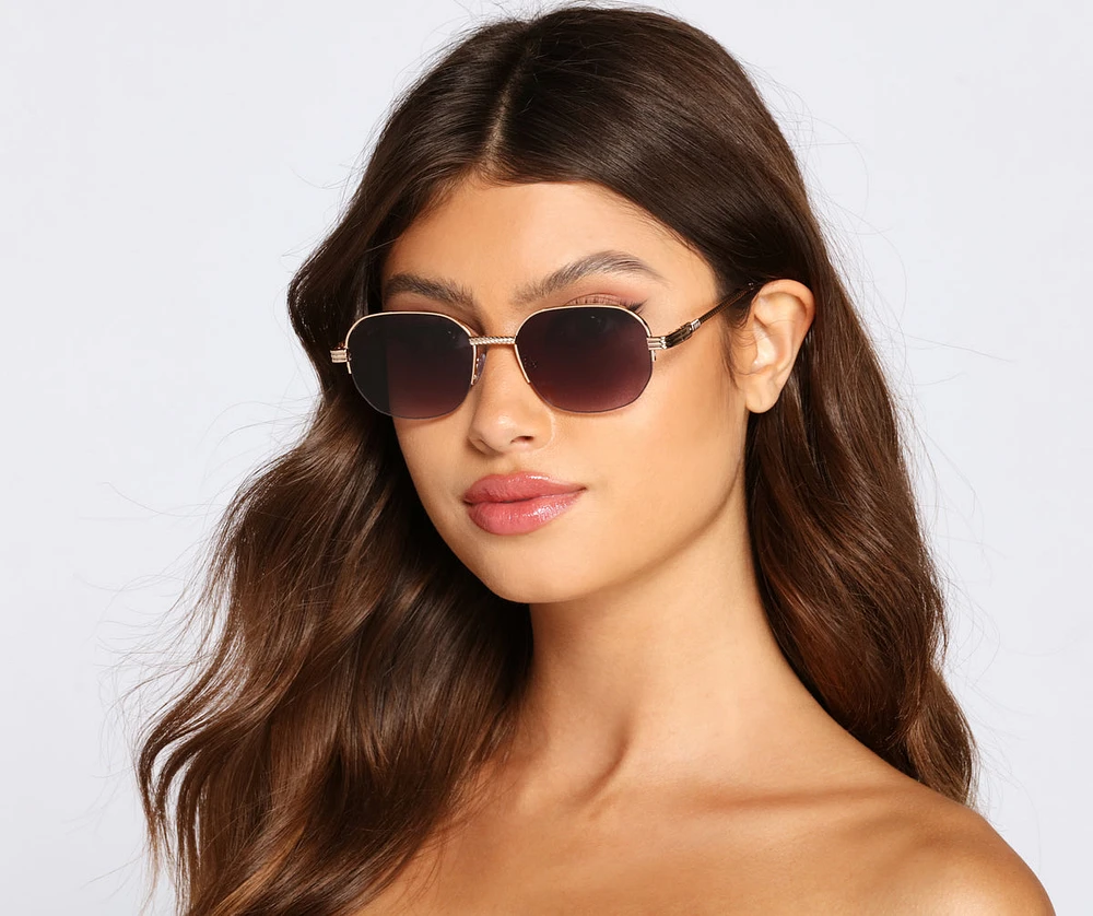 Round And Round Rimless Sunglasses