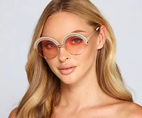 Iconic Diva Round Rainbow Sunglasses