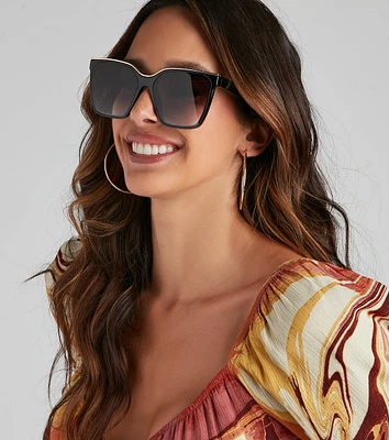 Top Style Gold Trim Sunglasses