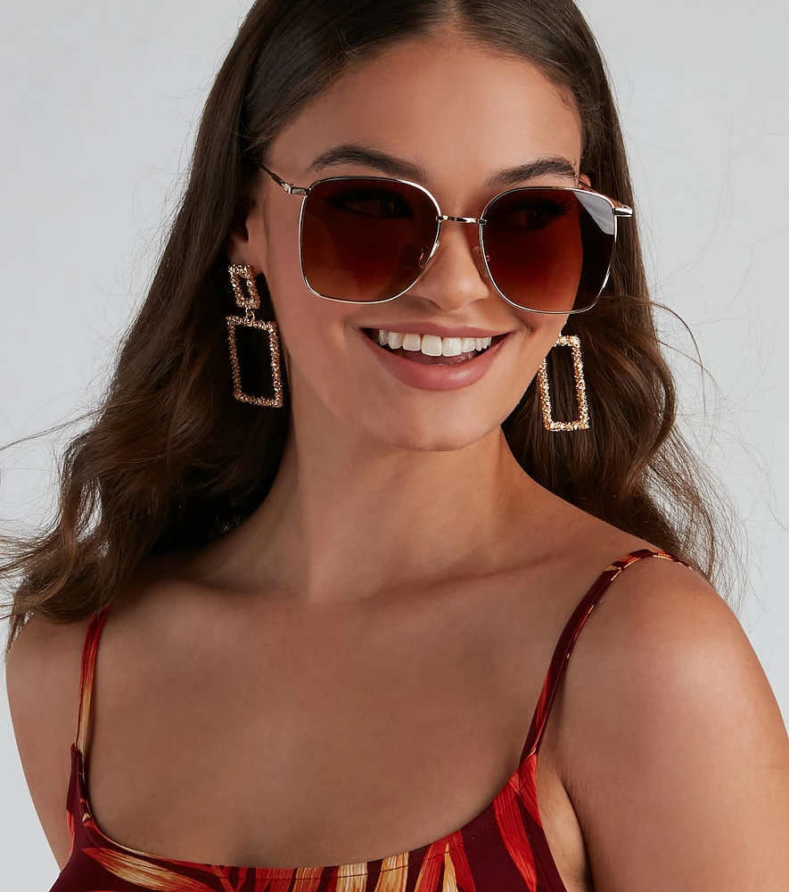 All Day Slay Square Ombre Sunglasses