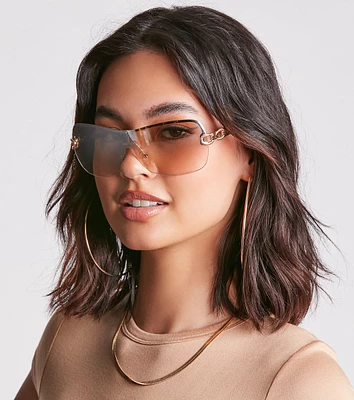 2000s Style Clear-Frame Sunglasses