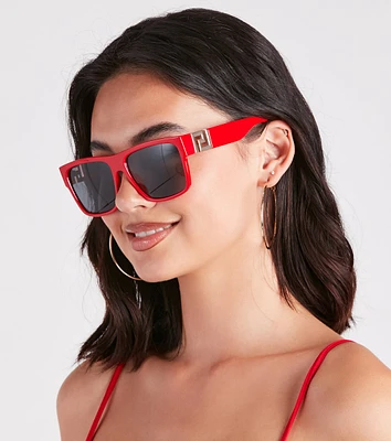 Edgy Flair Flat Top Square Sunglasses