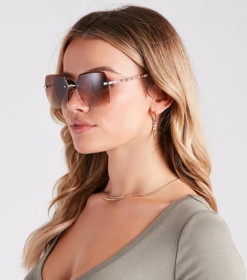 Trendy Summer Babe Oversized Square Sunglasses