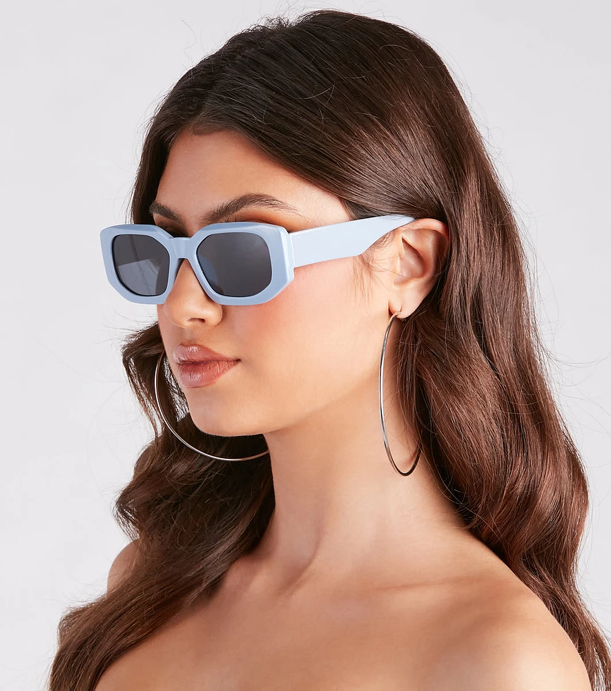 Level Up Rectangular Frame Sunglasses