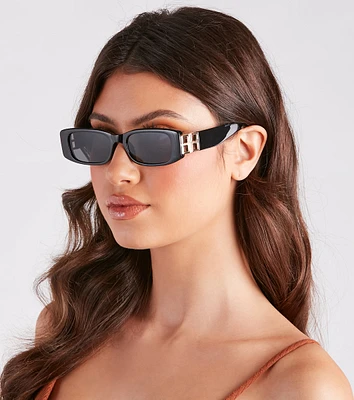 Ultra-Chic Small Rectangular Frame Sunglasses