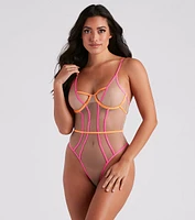 Tempting Two Tone Lingerie Bodysuit