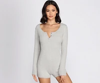 Cozy Eyelash Knit PJ Romper