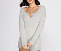 Cozy Eyelash Knit PJ Romper