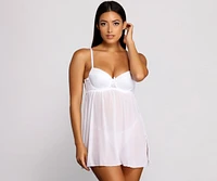 Be Mine Sheer Babydoll Dress And Panty Set