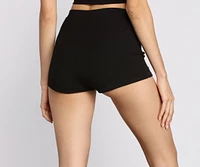 Ribbed Knit Pajama Micro Shorts