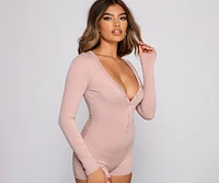 Cute and Chill Ribbed Knit Pajama Romper