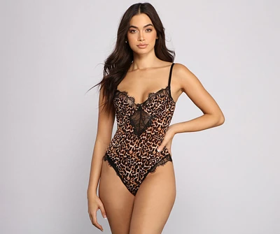 On The Prowl Leopard Print Lace Teddy