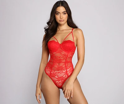 Stay Sultry Lace Detail Teddy