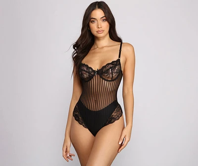 Sultry Style Lace Trim Teddy
