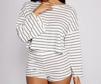 Long Sleeve Stripped Pajama Top