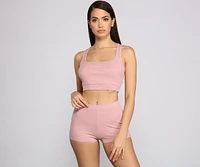 Cute And Cozy Vibes Cropped Pajama Top