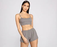 Catching Cozy Vibes Cropped Pajama Tank