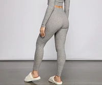 Brushed Ribbed Knit Pajama Leggings