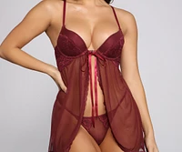 Sultry Sheer Mesh Babydoll And Panty Set