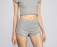 Basic Chic Ribbed Knit Pajama Shorts