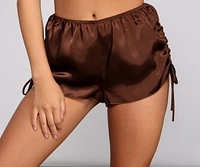 Sleek And Chic Satin Pajama Shorts