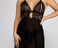 Stunning Sultry Sheer Lace And Mesh Babydoll