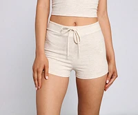 Casual Mood Ribbed Knit Pajama Shorts