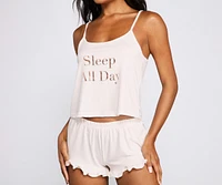 Sleep All Day Pajama Tank And Shorts Set