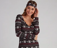 Wish Come True Fair Isle Cozy Onesie And Headband Set