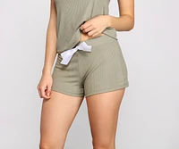 Chill Out Ribbed Pajama Tank And Shorts Set