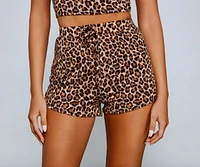 Sassy Style Leopard Print Pajama Shorts