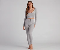 Lazy Daze Scoop Neck Pajama Top