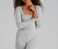 Stylishly Snug Henley Pajama Top