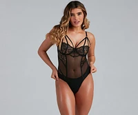 Set The Spark Lace Mesh Teddy