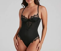 Sweet Amour Lace Satin Teddy