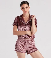 Crushing On Velvet Pajama Top