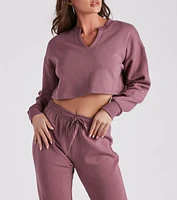 Casual Mood Crop Top And Joggers Set