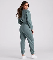 Comfy Vibes Crop Top And Sweatpants Set