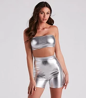 Cool Girl Edge Faux Leather Tube Top