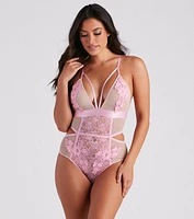 Flirty Desire Lace Floral Teddy