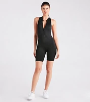 On The Move Zip-Front Active Romper