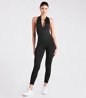 Girl On The Go Zip-Front Active Jumpsuit