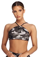 On A Mission Camo Bikini Top