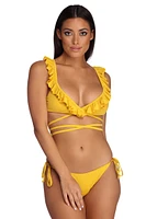 Hot Wrap Ruffle Swim Top