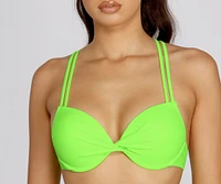 Can't Miss Her Neon Push-Up Swim Top